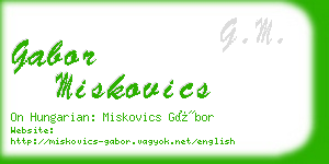 gabor miskovics business card